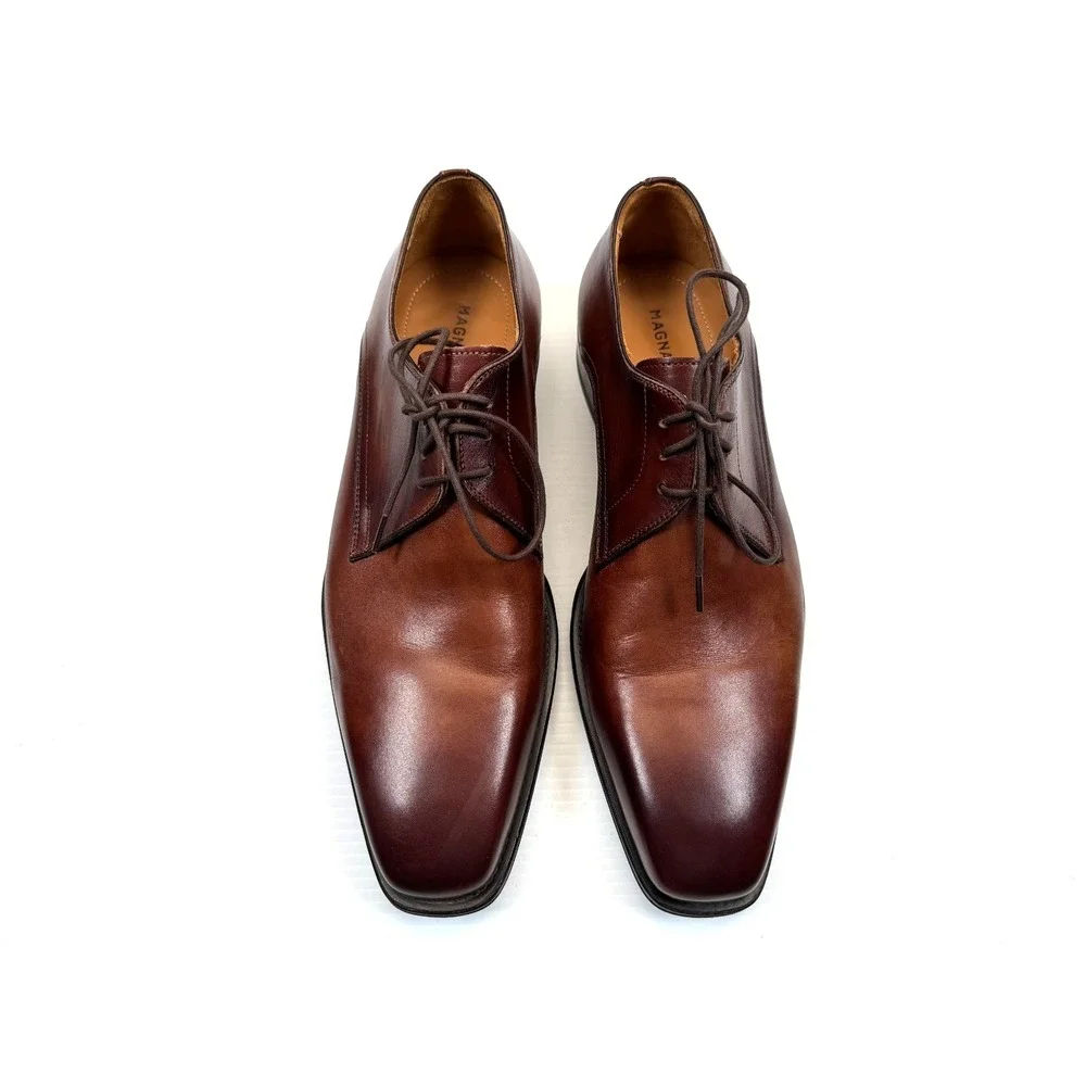 Magnanni Jacoby Leather Plain Toe Derby Shoes Mens 41 US 8 EUC‎ $525 Leather